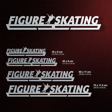 Figure Skating Medal Hanger Display available in multiple sizes from 35 cm to 75 cm, ideal for various medal collections.