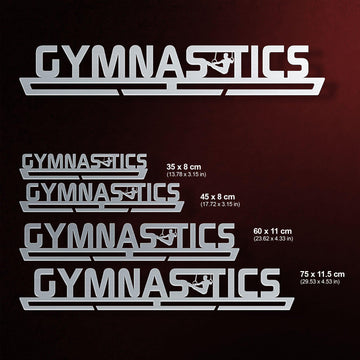 Gymnastics Medal Hanger Display MALE V1 available in multiple sizes from 35 cm to 75 cm, perfect for various medal counts.